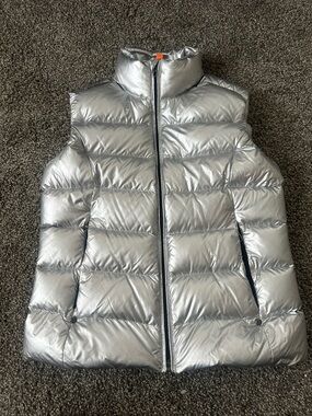 Ralph Lauren Silver Metallic Puffer Vest
